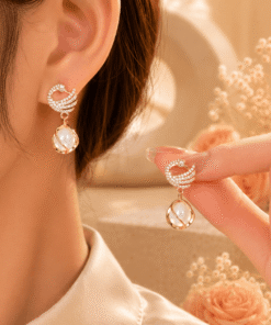 Alternative view of Elegant Swan Drop Earrings for Girls & Women